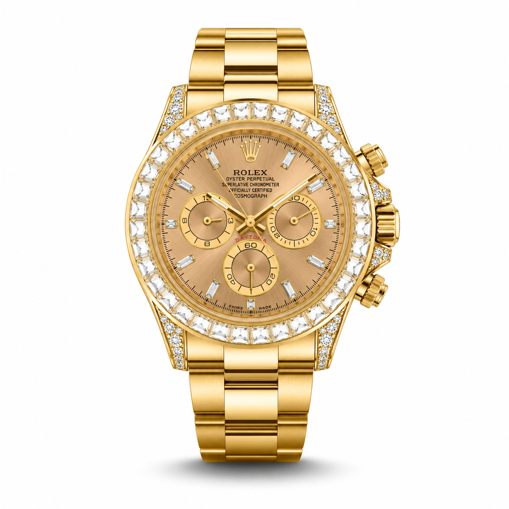 Rolex Cosmograph Daytona Premium Automatic Watch with Stone Bezel