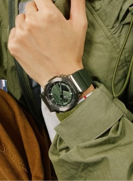 Casio G-Shock Style GM-2100B-3A – High-Quality Imitation (Gunmetal & Olive Green)