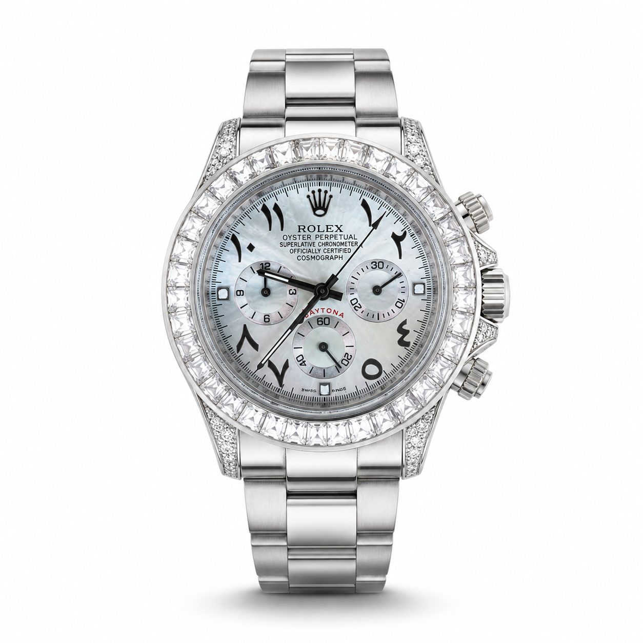 Rolex Cosmograph Daytona Premium Automatic Watch with Stone Bezel