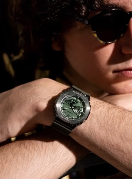 Casio G-Shock Style GM-2100B-3A – High-Quality Imitation (Gunmetal & Olive Green)