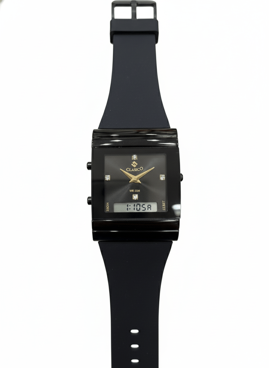 Clasico Luxury Unisex Dual-Time Hybrid Watch