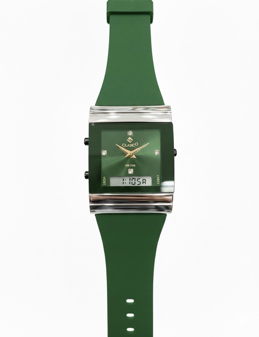 Clasico Luxury Unisex Dual-Time Hybrid Watch