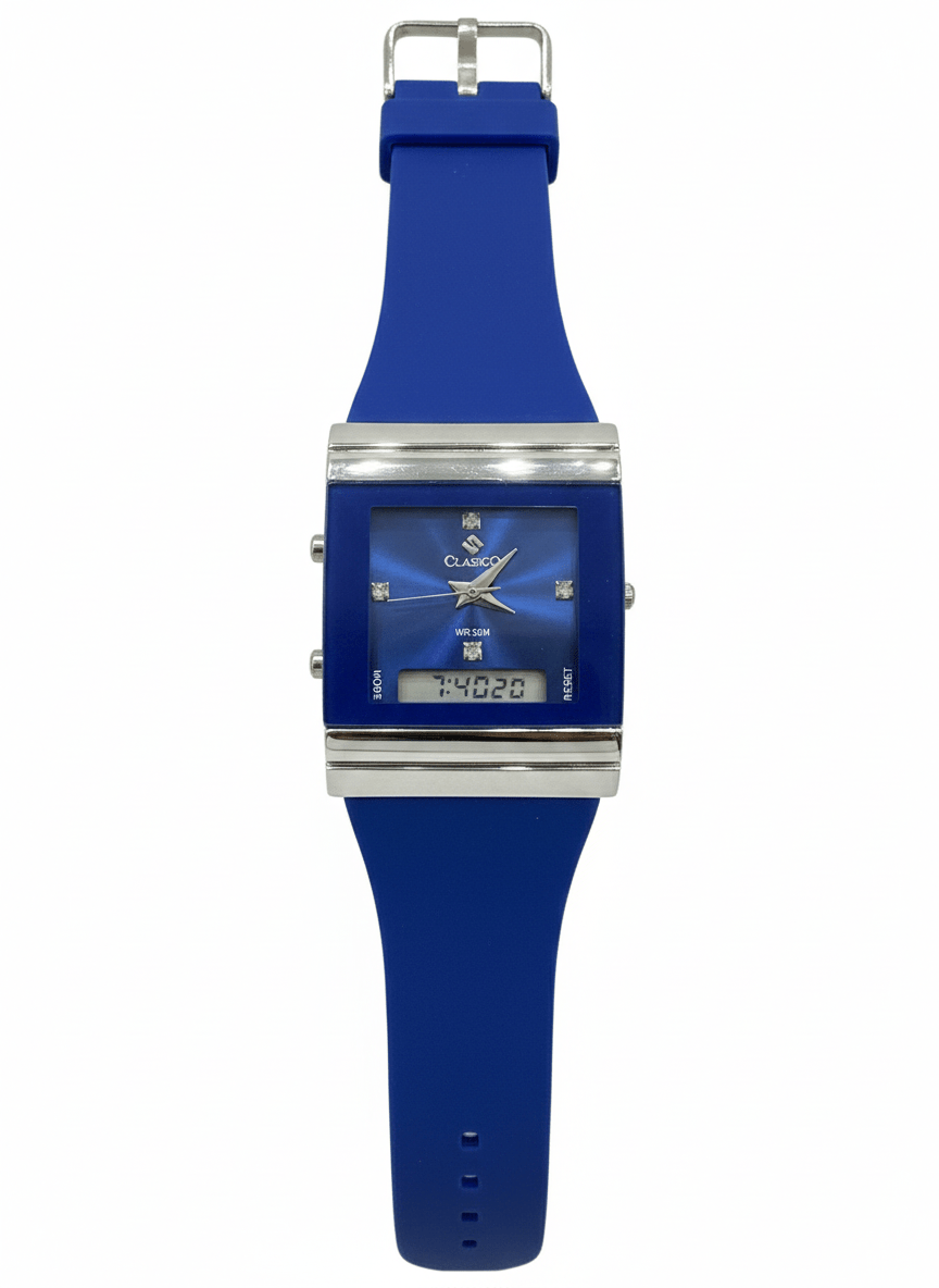 Clasico Luxury Unisex Dual-Time Hybrid Watch