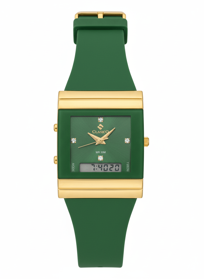 Clasico Luxury Unisex Dual-Time Hybrid Watch