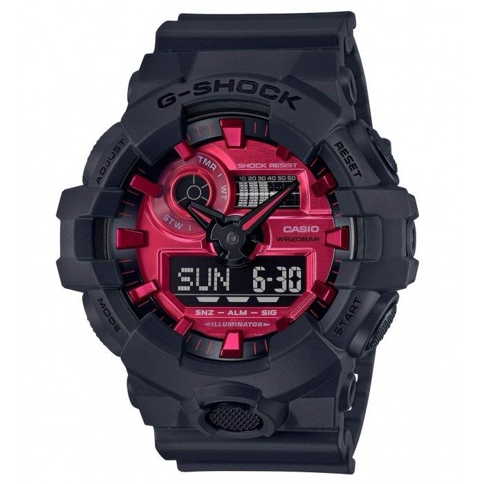 G-Shock GS-0821-02 Analog Digital Black Red Resin