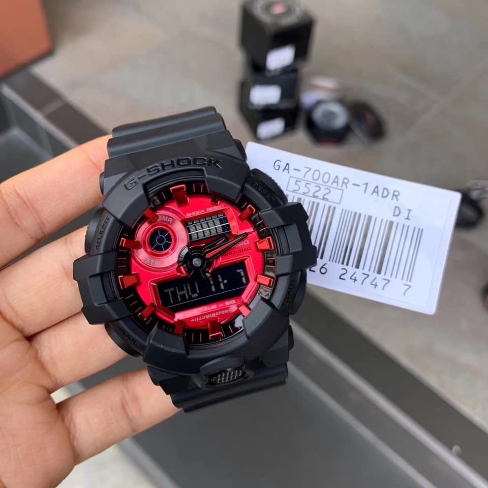 G-Shock GS-0821-02 Analog Digital Black Red Resin