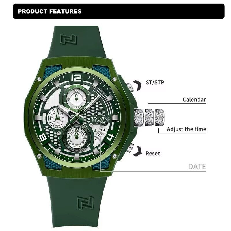 NAVIFORCE Men's Luxury Sport Chronograph Watch
