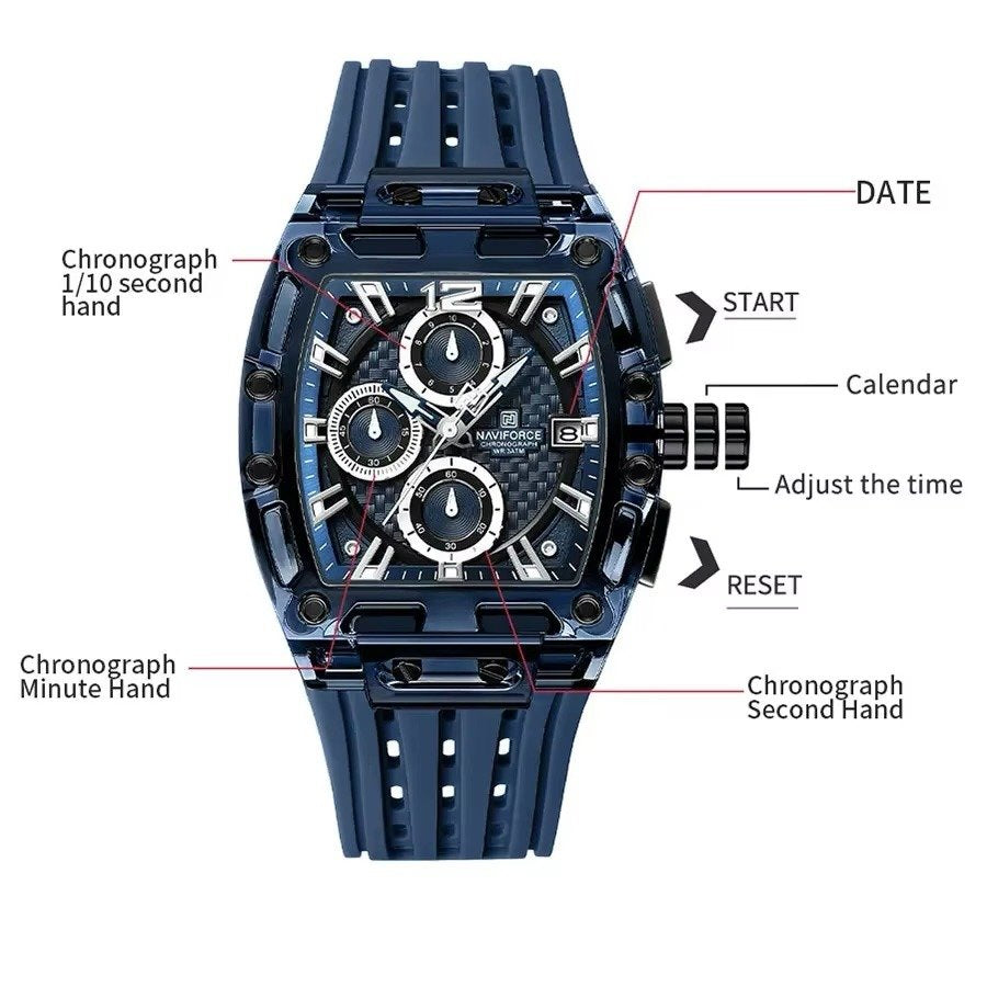 NAVIFORCE Men’s Transparent Luxury Sport Watch