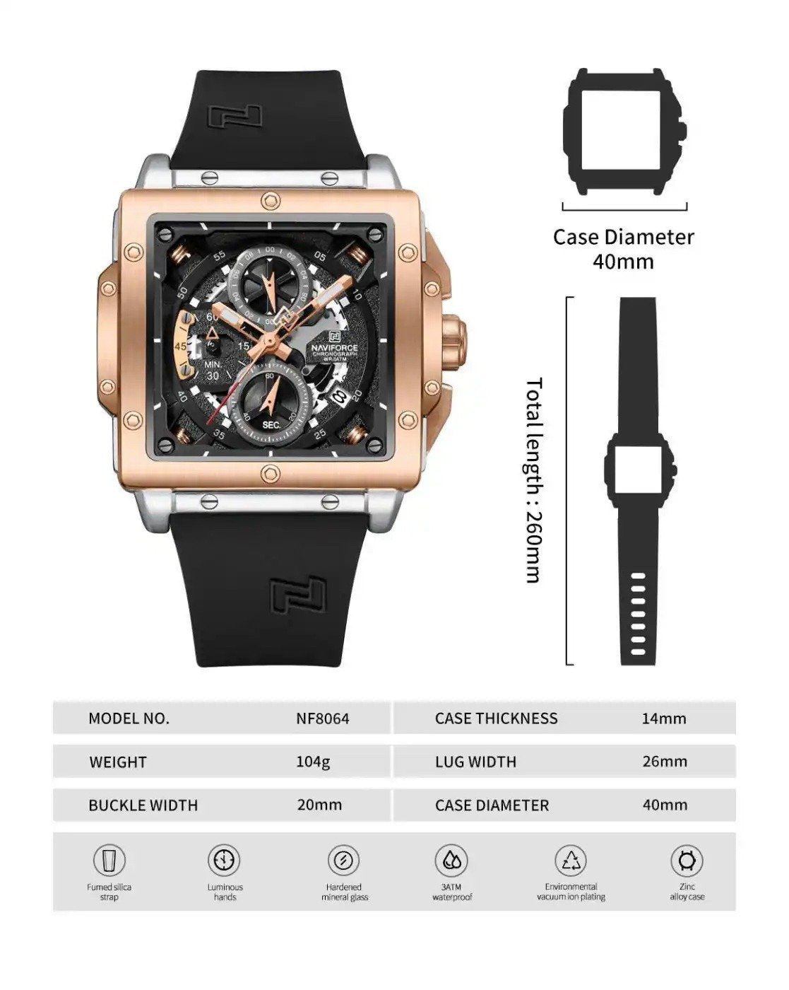 NAVIFORCE NF8035 Men's Military Sport Watch