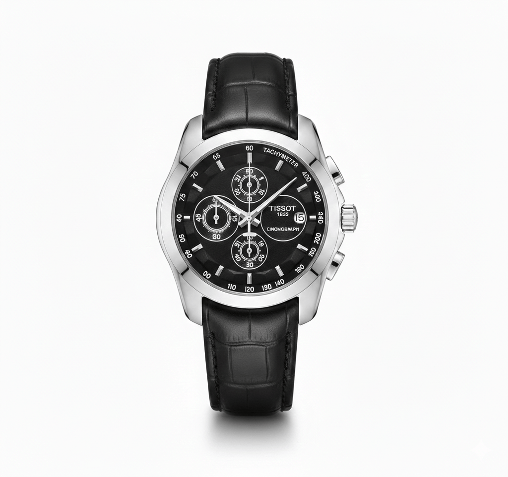 Tissot Couturier Chronograph – Black Leather with Precision Dial