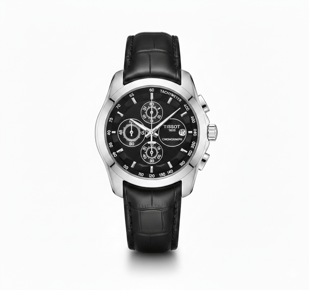Tissot Couturier Chronograph – Black Leather with Precision Dial
