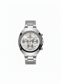 NAVIFACE Men's Luxury Silver Stainless Steel Chronograph Watch