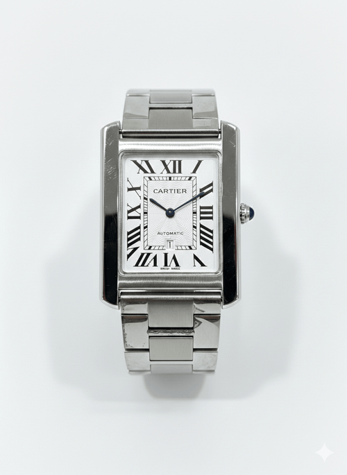 Cartier Tank Must - Polished Steel Case with Silver Flinqué Dial