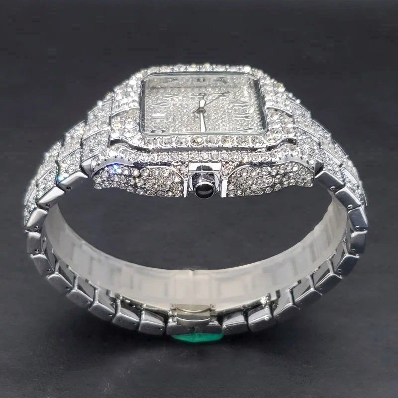 Luxury Arabic Piazza Iced Out Diamond Watch