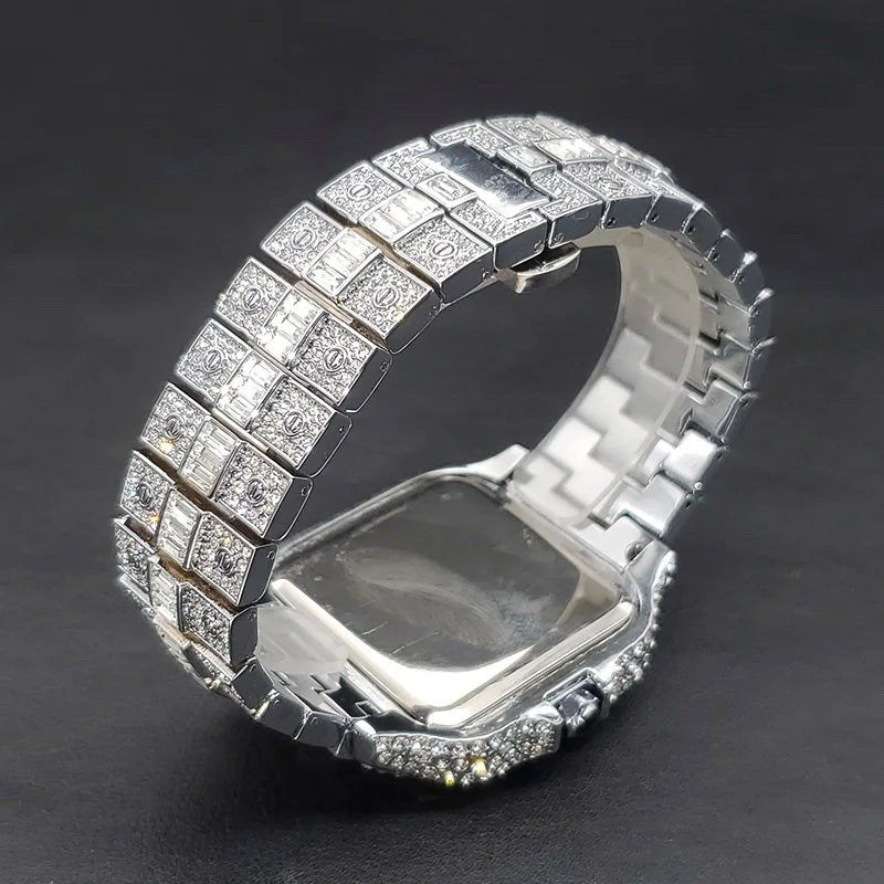 Luxury Arabic Piazza Iced Out Diamond Watch