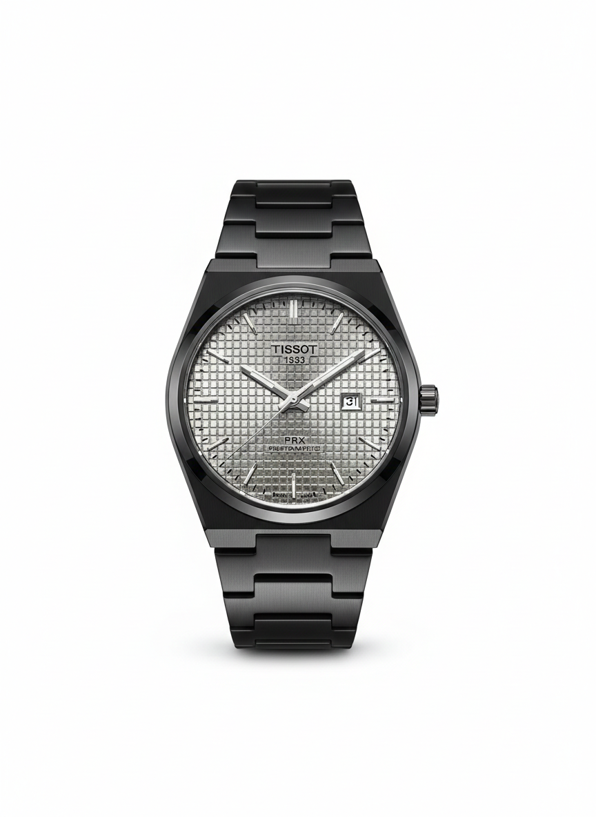 Tissot PRX Matte Black – Integrated Design Textured Dial