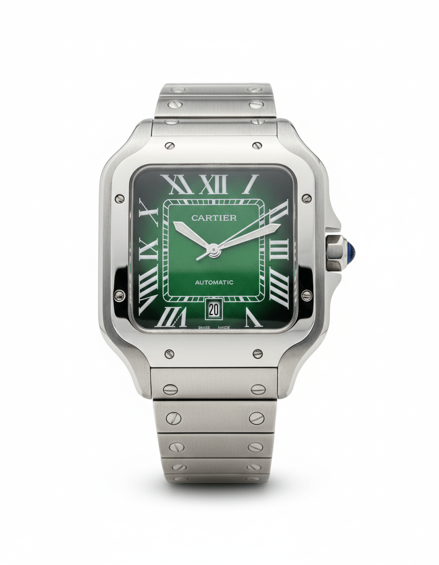 Cartier Santos – Classic Roman Dial Steel Watch