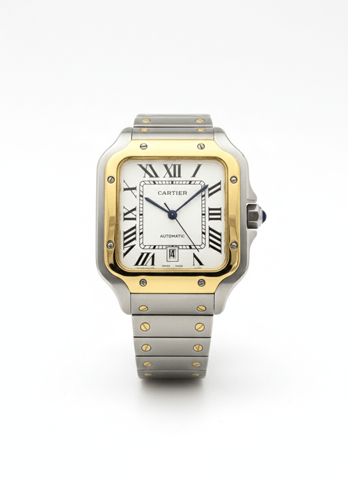 Cartier Santos – Classic Roman Dial Steel Watch