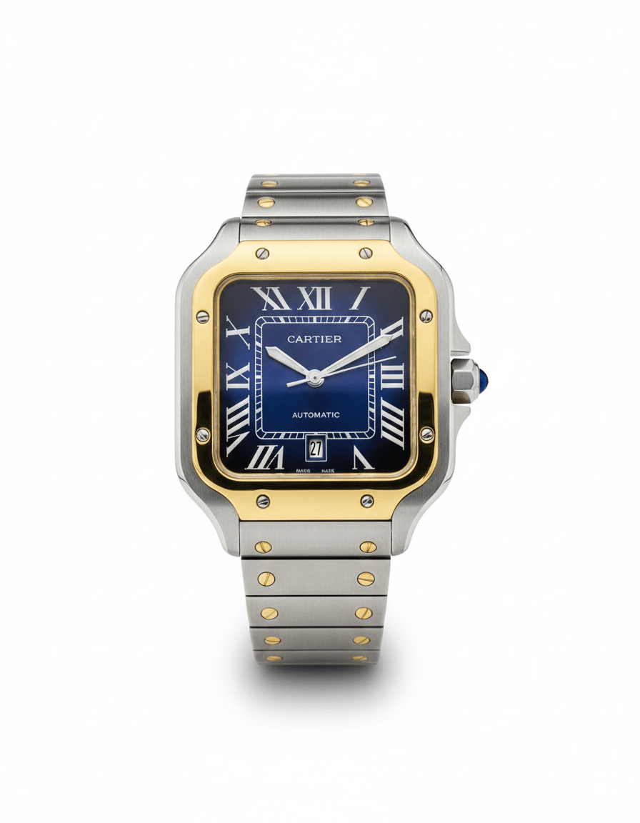 Cartier Santos – Classic Roman Dial Steel Watch