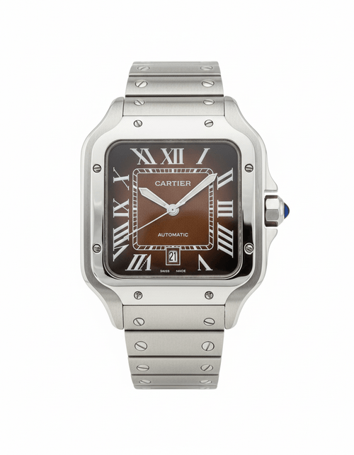 Cartier Santos – Classic Roman Dial Steel Watch