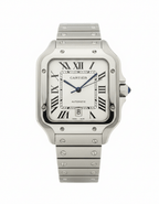 Cartier Santos – Classic Roman Dial Steel Watch