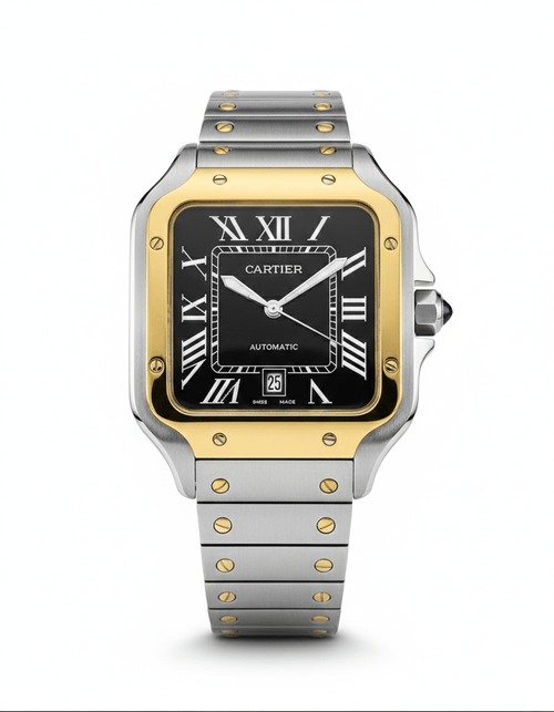 Cartier Santos – Classic Roman Dial Steel Watch