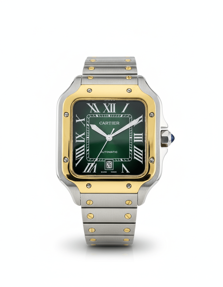 Cartier Santos – Classic Roman Dial Steel Watch