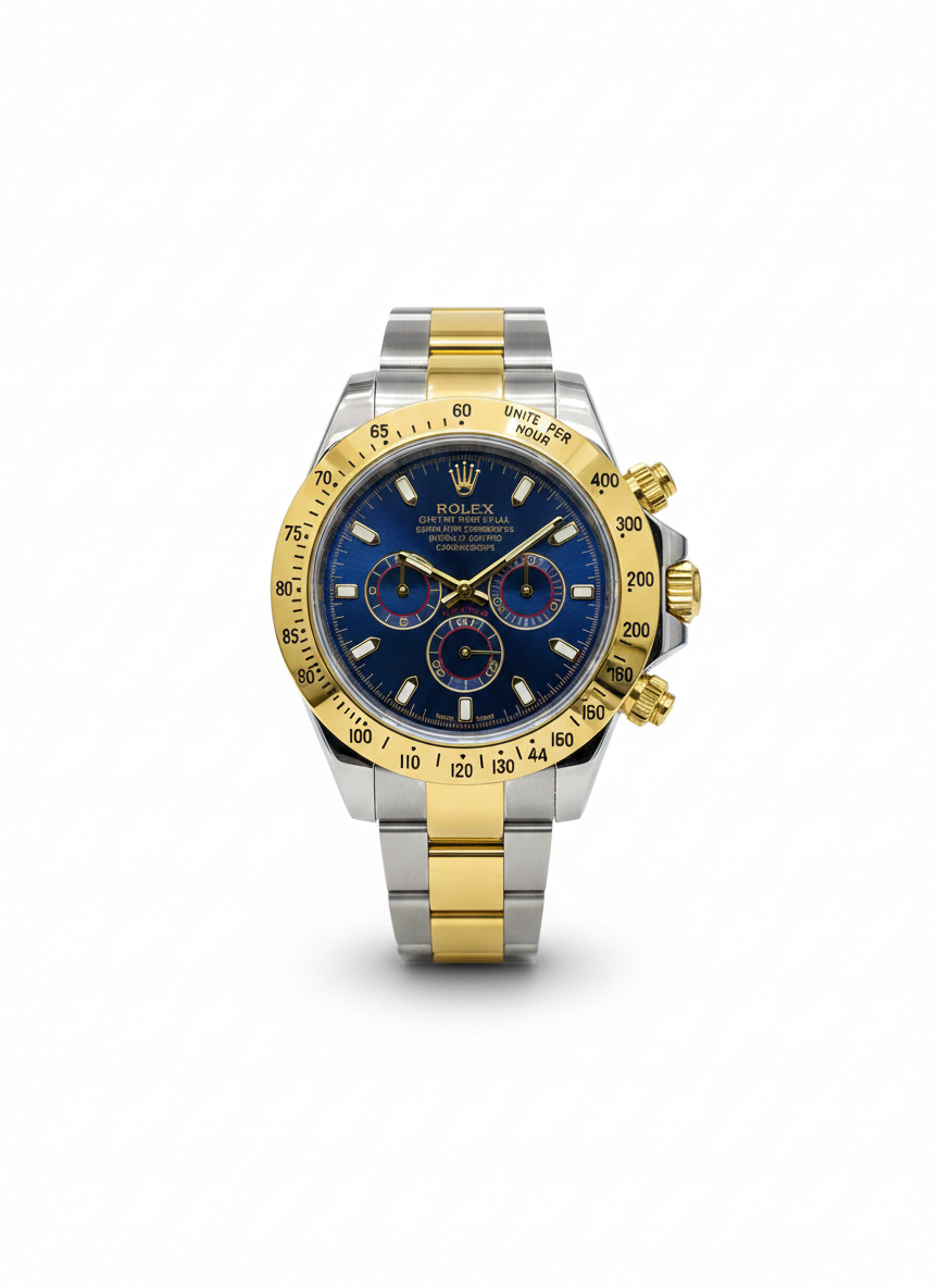 Rolex Daytona Inspired Two-Tone Chronograph – Blue Dial Quartz Edition