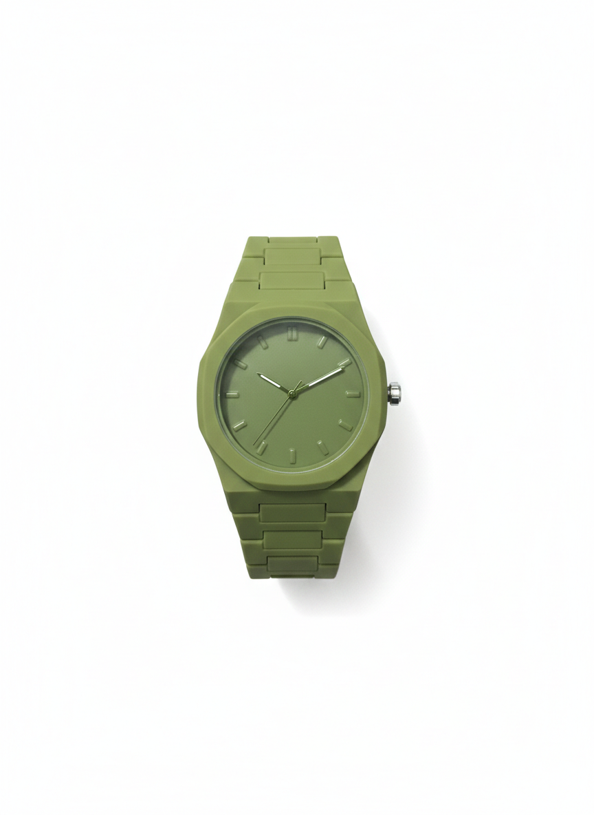 Stealth Edition Minimalist Watch – Olive Green Matte Finish