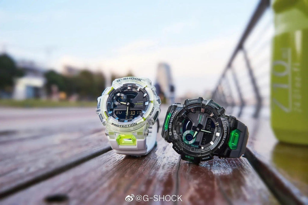 G-Shock Couple Set Black White With Green