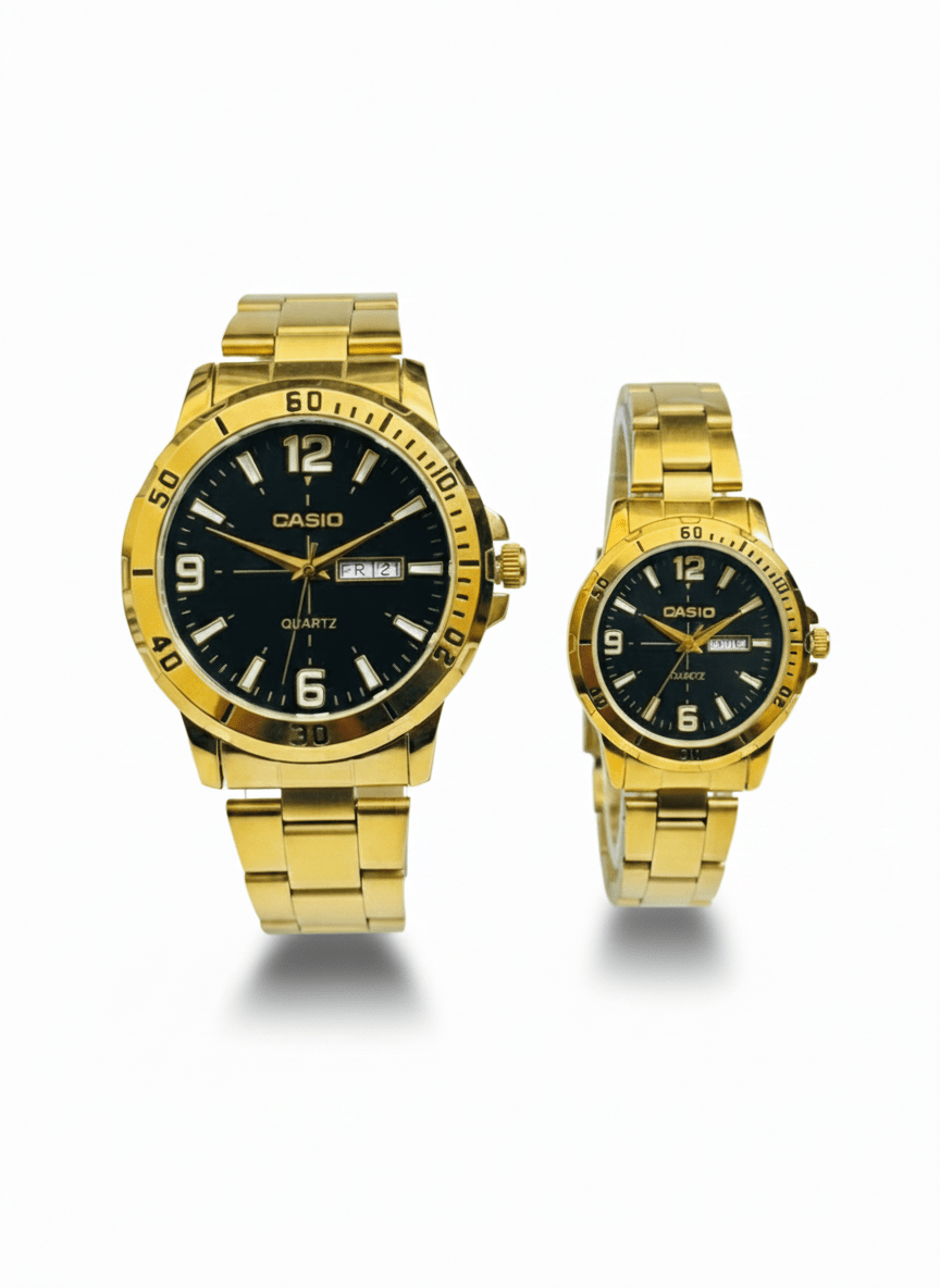 Casio Couple Watch Set – Premium Stainless Steel Design