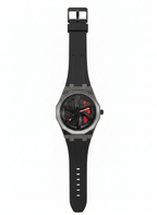 Carbon Black Sports Watch with 360° Spinning Wheel Hub