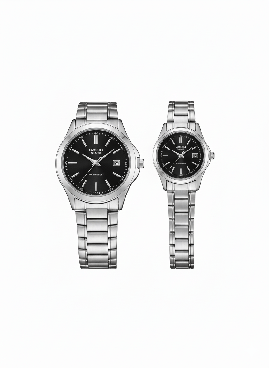 Casio Couple Silver Black