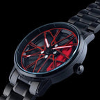 360 ° Rotary Stainless Steel Strap Sport Car Rim Wheel Hub Quartz