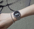 A CASIO VINTAGE UNISEX ROUND BRACELET IN Silver