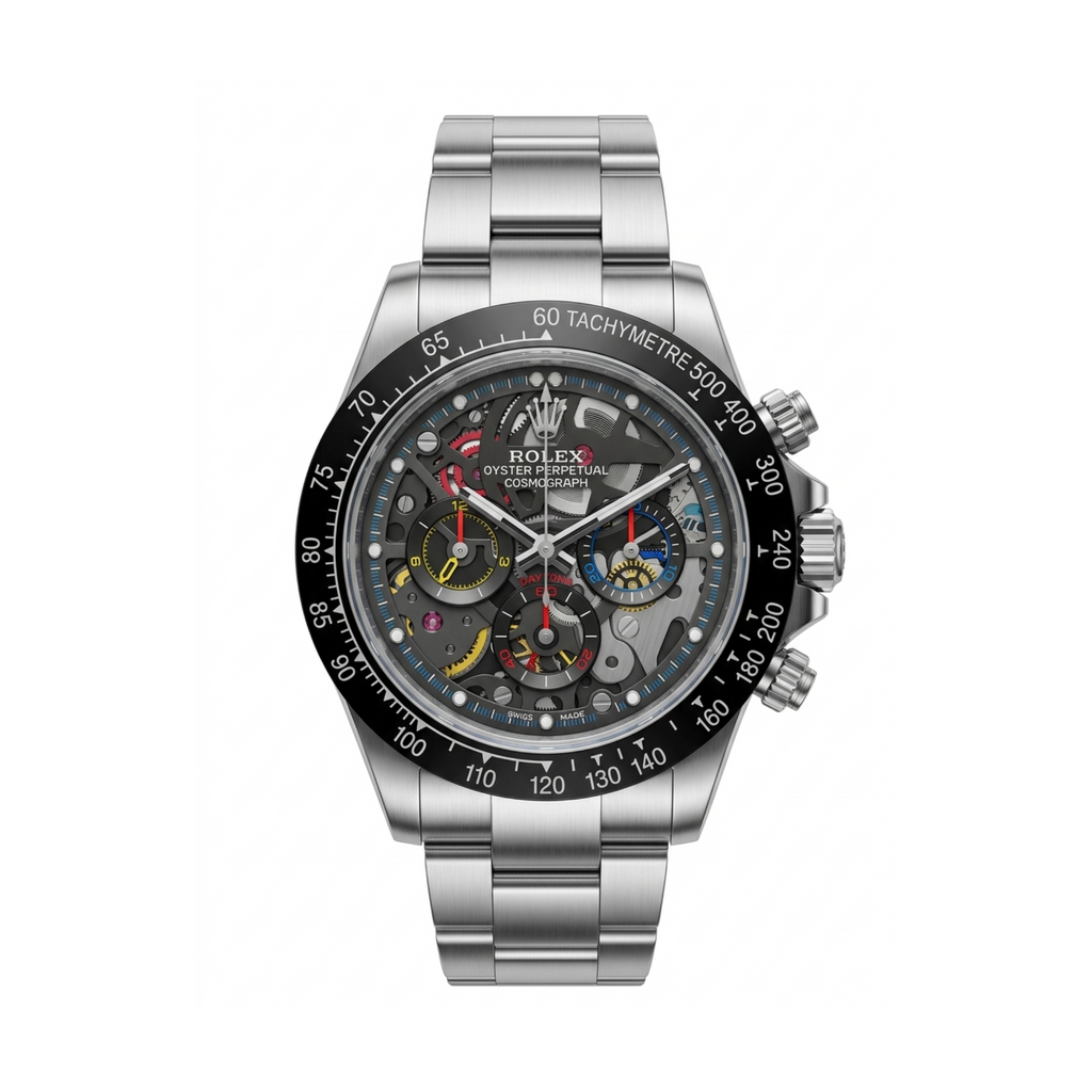 Rolex Automatic Skeleton Dial with Carbon Fiber Bezel