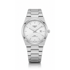 Tissot PRX Silver – Integrated Bracelet Textured White Dial