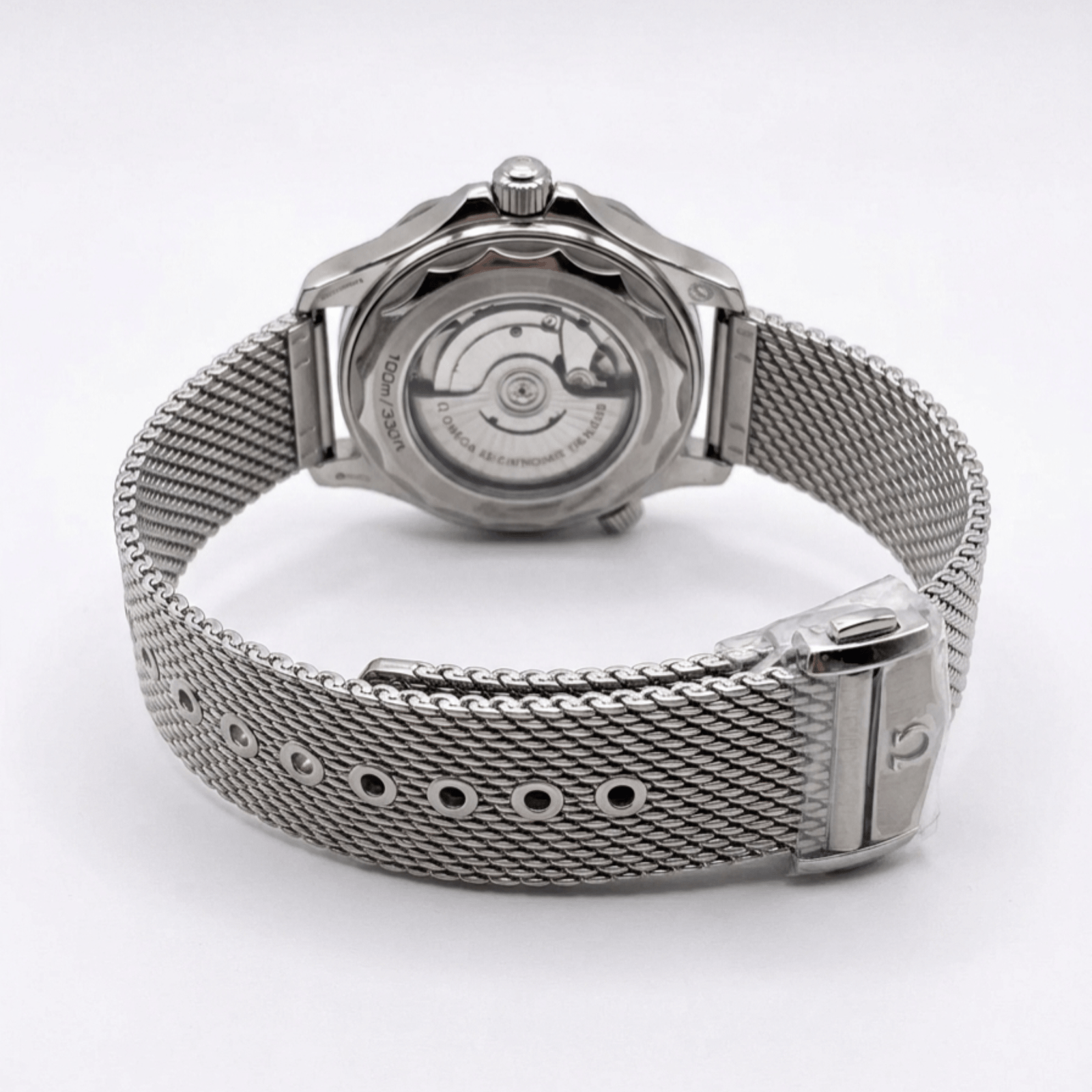 Omega Seamaster Diver 300M – Blue Wave Dial – Silver Mesh Bracelet Automatic