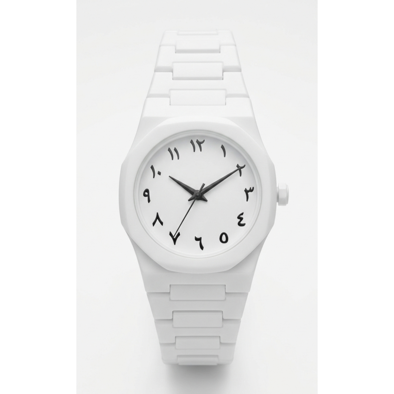 Minimalist White Arabic Numeral Watch