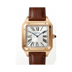 Cartier Square Case with Genuine Embossed Leather Strap & Roman Dial