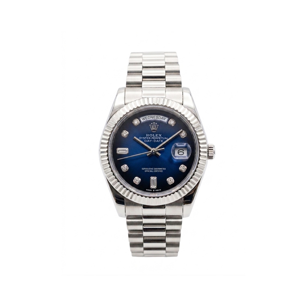 Rolex Day-Date Blue Dial Silver Automatic
