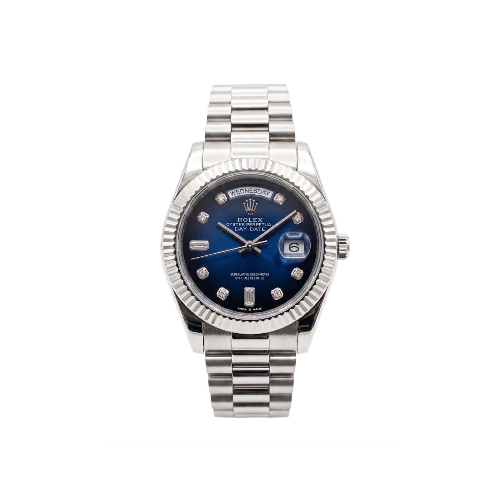 Rolex Day-Date Blue Dial Silver Automatic