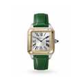 Cartier Square Case with Genuine Embossed Leather Strap & Roman Dial