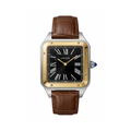 Cartier Square Case with Genuine Embossed Leather Strap & Roman Dial