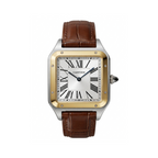 Cartier Square Case with Genuine Embossed Leather Strap & Roman Dial