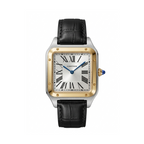 Cartier Square Case with Genuine Embossed Leather Strap & Roman Dial