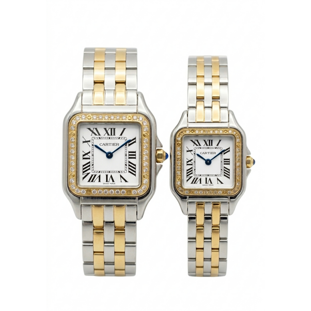 Cartier Panthère Style Two-Tone Couple Watch Set