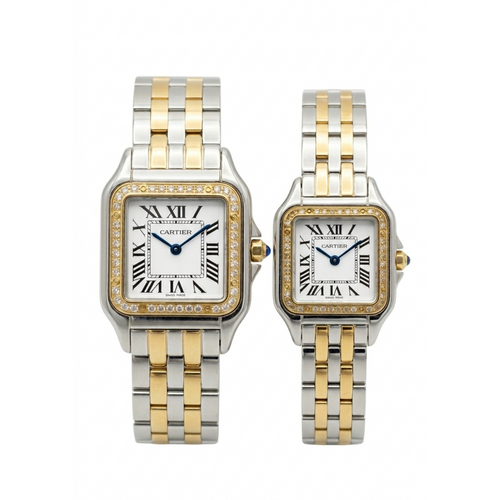 Cartier Panthère Style Two-Tone Couple Watch Set