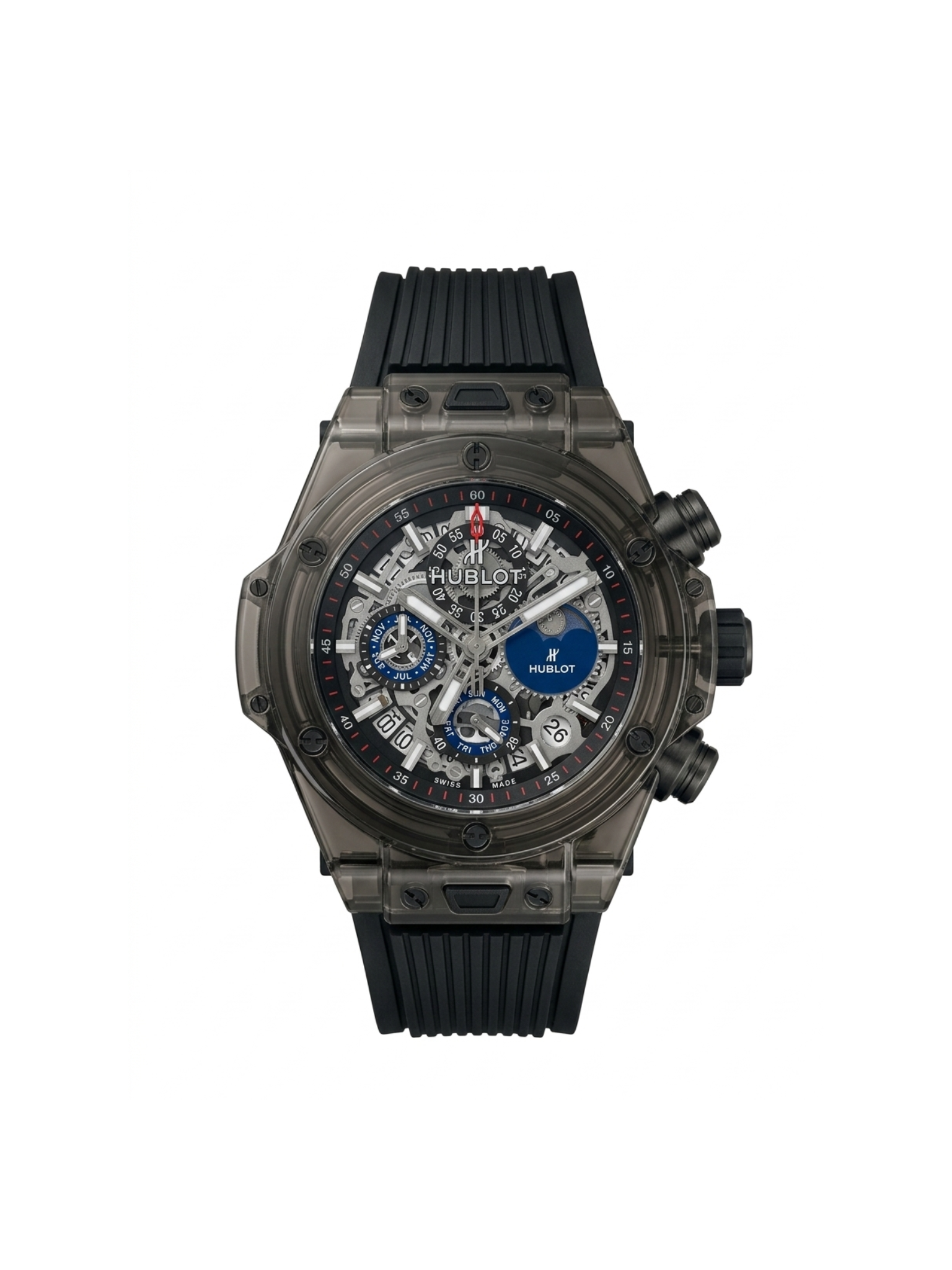 Hublot Inspired Transparent Skeleton Watch