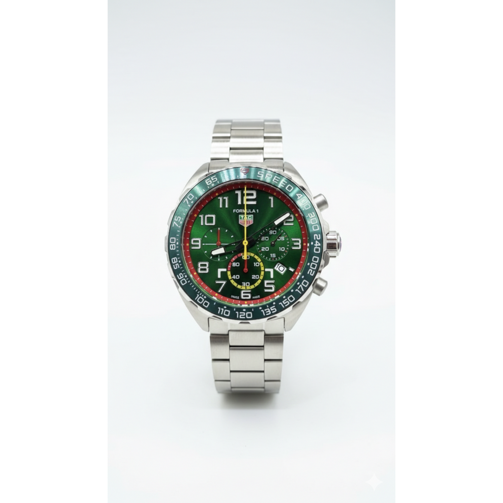 TAG Heuer Formula 1 Special Edition Green Dial Chronograph Watch - Automatic Movement
